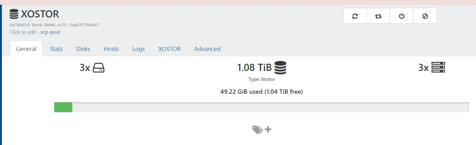 Taille totale du SR XOSTOR