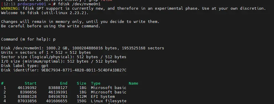 Visualisation de la configuration disque