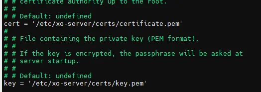 configuration du certificat