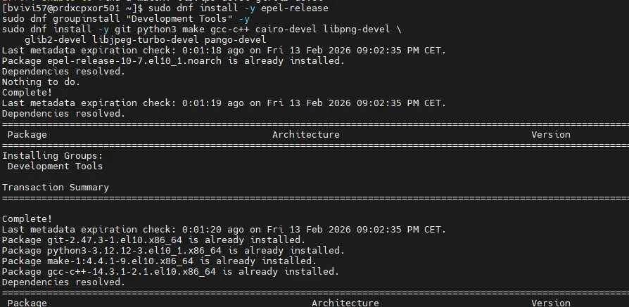 Installation des packages